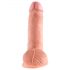 King Cock 7 dildo s semenčicami (18 cm) - naravni