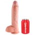 King Cock 10 testisov velik dildo (25 cm) - naravni