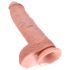 King Cock 10 testisov velik dildo (25 cm) - naravni