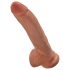 Kraljevski dildo s testisi 9 (23 cm) - rjavi