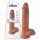 King Cock 10 testisov velik dildo (25 cm) - rjav