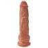 King Cock 10 testisov velik dildo (25 cm) - rjav