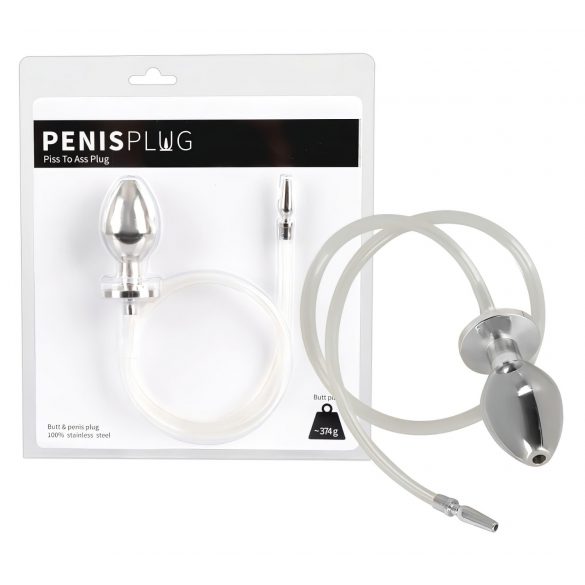 Piss to Ass Plug - votel analni čep z dilatorjem za sečnico