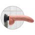 King Cock 9 - gibljiv vibrator z nogami (26 cm) - naravni