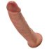 King Cock 9 - prisesna realistična dildo (23 cm) - temna naravna