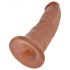 King Cock 9 - prisesna realistična dildo (23 cm) - temna naravna