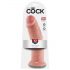 King Cock 10 - velik dildo z objemko (25 cm) - naravni