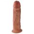 Kralj Cock 10 - veliki dildo s prisesalno bazo (25 cm) - temna naravna barva