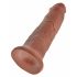 Kralj Cock 10 - veliki dildo s prisesalno bazo (25 cm) - temna naravna barva