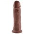 King Cock 10 - veliki dildo s priseskom (25 cm) - rjava