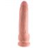 King Cock 9 - velik dildo s priseskom, s testisi (23 cm) - naravno