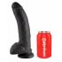 Kraljevi Dildo 9 - velik prisesek z modnikom (23cm) - črna