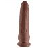 King Cock 9 - veliki dildo z vakuumskim držalom in modi (23 cm) - rjav