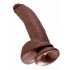 King Cock 9 - veliki dildo z vakuumskim držalom in modi (23 cm) - rjav