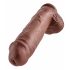 King Cock 11 - velika sesalna dildo s modniki (28 cm) - rjava