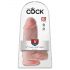 Kralj Cock 9 Chubby - z vakuumskim držalom, s testisi dildo (23cm) - naravna barva