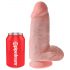 Kralj Cock 9 Chubby - z vakuumskim držalom, s testisi dildo (23cm) - naravna barva