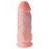 Kralj Cock 9 Chubby - z vakuumskim držalom, s testisi dildo (23cm) - naravna barva