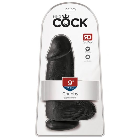 Kraljevski Čoker 9 - Samostoječ dildo z modniki (23 cm) - črn