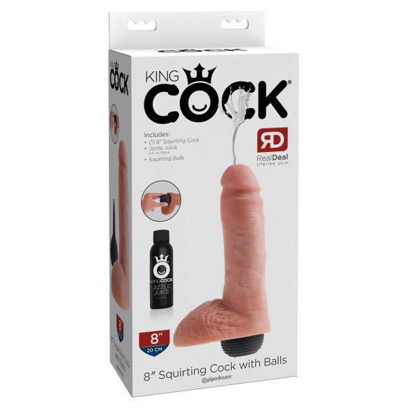 King Cock 8 - realistični ejakulirajoči dildo (20cm) - naraven