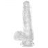 King Cock Clear 6 - mali dildo s prisesalno bazo in modi (15 cm)