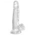 King Cock Clear 7 - pripenjalni, testisni dildo (18 cm)