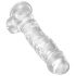 King Cock Clear 8 - pripenjalni, testisni dildo (20 cm)