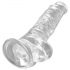 King Cock Clear 8 - pripenjalni, testisni dildo (20 cm)