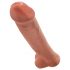 King Cock 15 - prisesek, z gigantični dildo z modremi modami (38 cm) - temna naravna barva