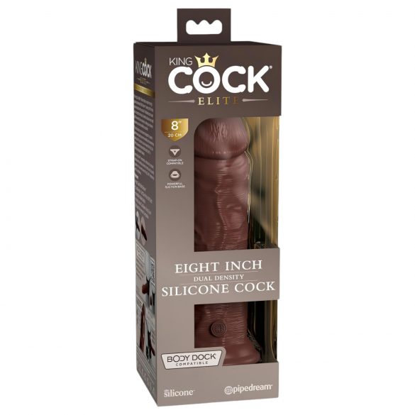 King Cock Elite 8 - pripenjalni, realistični dildo (20 cm) - rjav