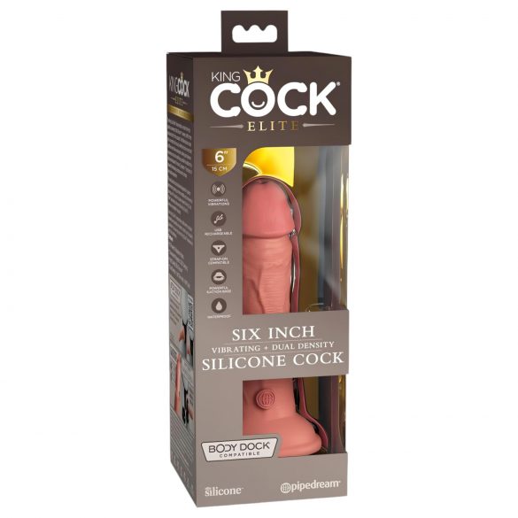 King Cock Elite 6 - pripenjalni, realistični dildo (15 cm) - naravni