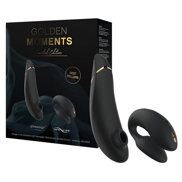 Womanizer Golden Moments 2 - klitorisni in partnerski vibrator (črn)