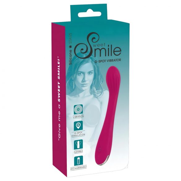 SMILE G-spot - akumulatorski, rebrasti vibrator za točko G (vijoličen)