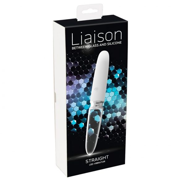 You2toys Liaison - vibrator z LED paličico iz silikonskega stekla (prosojno-bel)