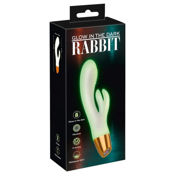 You2Toys Sveti v temi - fluorescenčni vibrator z bodicami (bela)