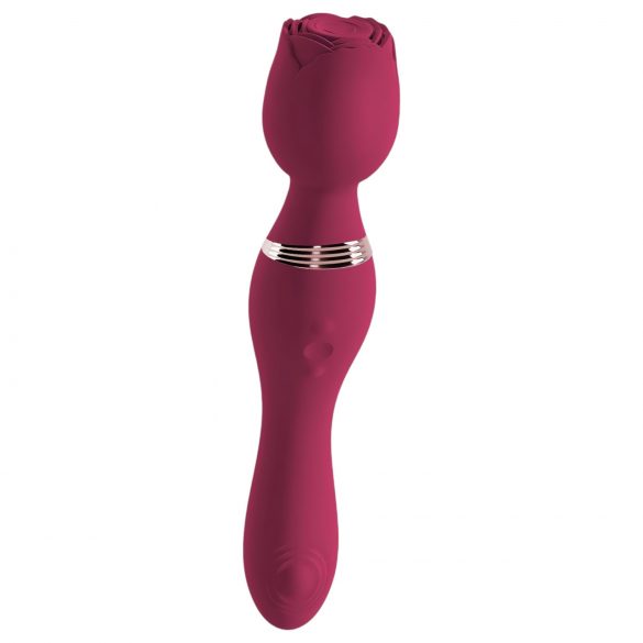 You2Toys Rosenrot - masažni vibrator z vrtnico za polnjenje (rdeč)