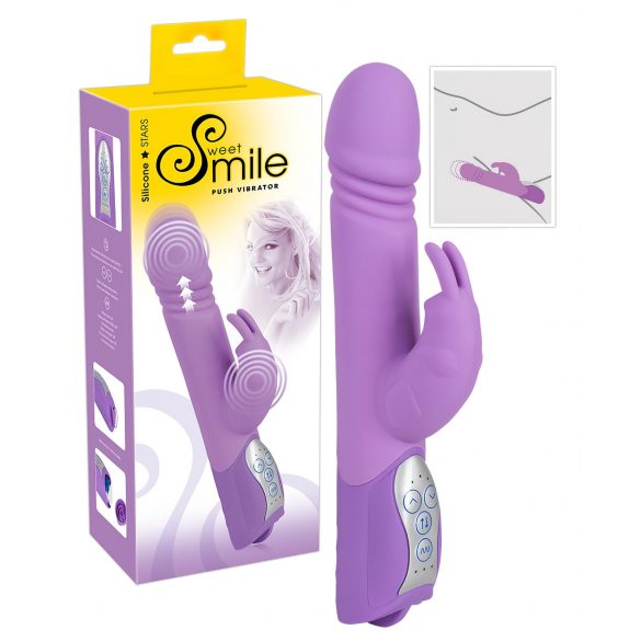 SMILE Push - potiskalnik, vibrator z bodico (vijolična)