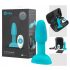 b-Vibe Rimming - vrtljivi analni vibrator s kroglicami (turkizna)