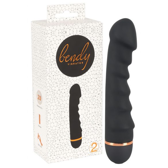 You2Toys - Bendy Ripple - 20-ritmični rebrasti vibrator (črn)