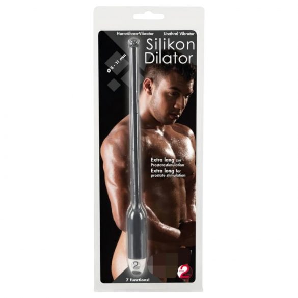 You2Toys - DILATOR - dolg silikonski vibrator za sečnico - črn (8-11mm)