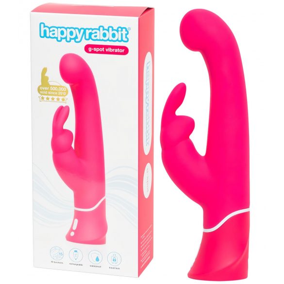 Happyrabbit G-točka - vodoodporen vibrator s klitorisnim stimulatorjem (roza)