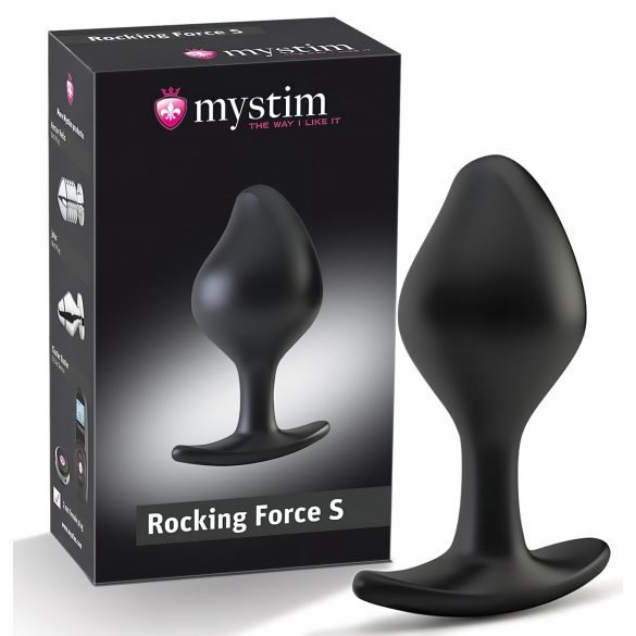 Mystim Rocking Force S - elektro stožčasti dildo - majhen (črn)