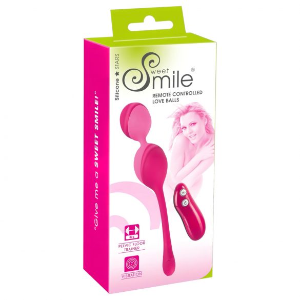 SMILE Love Balls - radijski vibracijski jajček - 82g (roza)