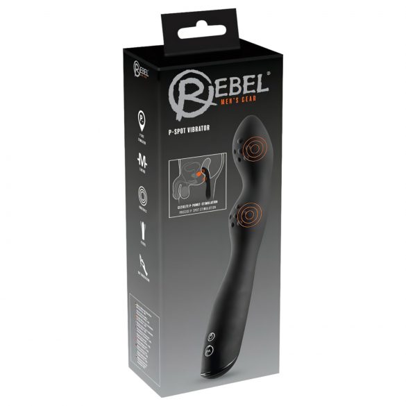 Rebel P-Spot - dvomotorski vibrator za prostato (črni)