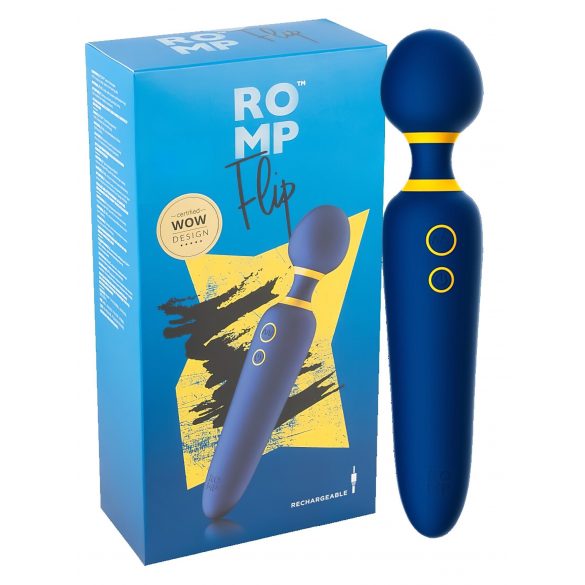 ROMP Flip Wand - akumulatorski, vodoodporni masažni vibrator (moder)