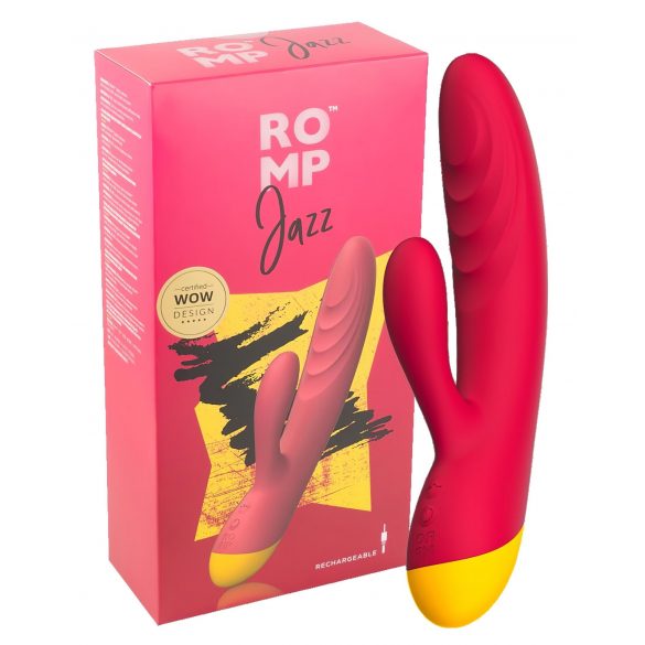 ROMP Jazz - Vodoodporni vibrator za točko G z ročico za žgečkanje (temno roza)