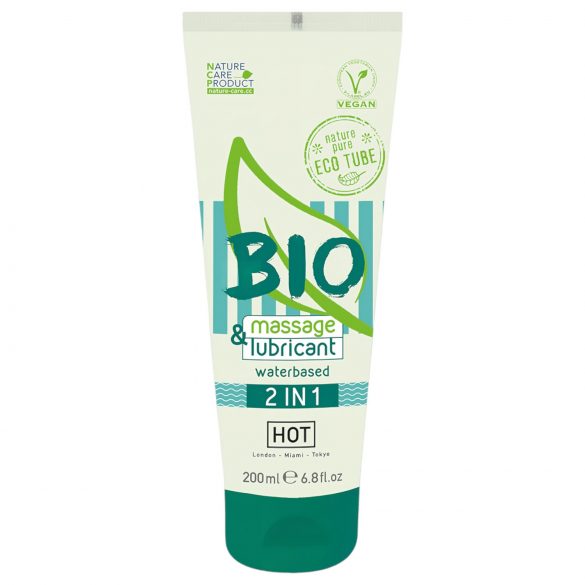 HOT Bio 2IN1 - vodna osnova lubrikant in masažni gel (200ml)