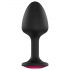 Dorcel Geisha Plug Ruby XL - analni čep z rožnatim kamnom (črn)