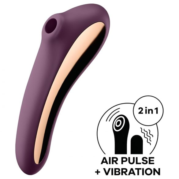 Satisfyer Dual Kiss - 2v1, polnilni vaginalni in klitoralni vibrator (vijoličen)