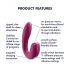 Satisfyer Sunray - polnilni, zračnivalovni 2v1 vibrator (rdeč)